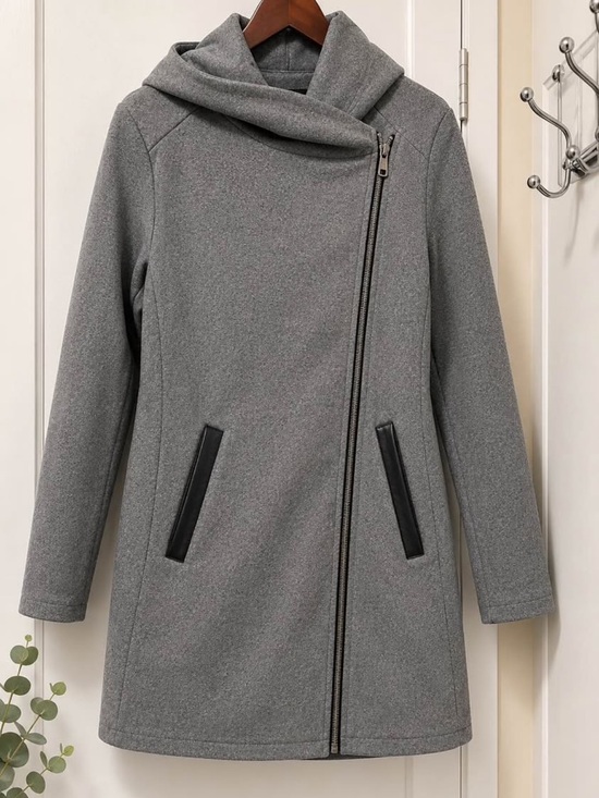 Jackets & Blazers - Gray Moto Jacket Asymmetrical Zip Lightweight Women’s Small
